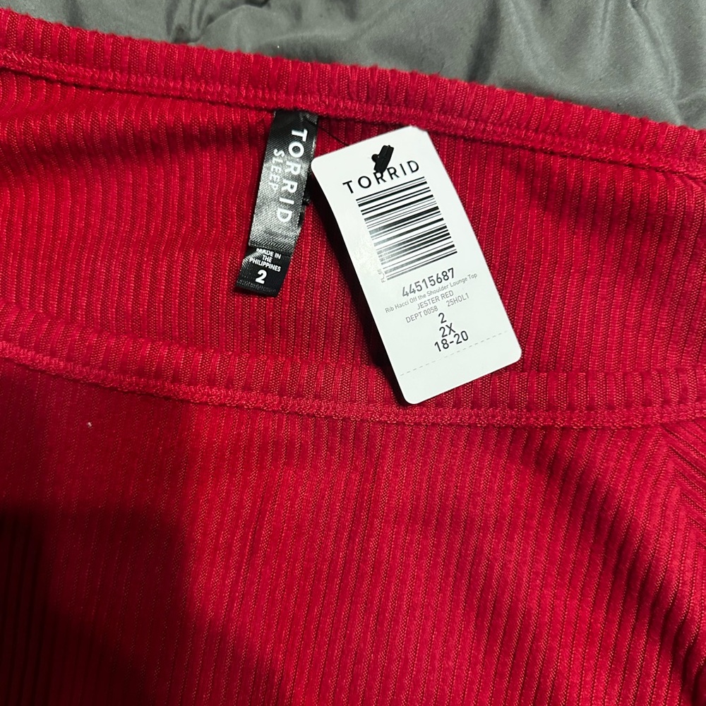 New With Tags - Red Off the Shoulder Sweater - Torrid 2X - Plus Size Top